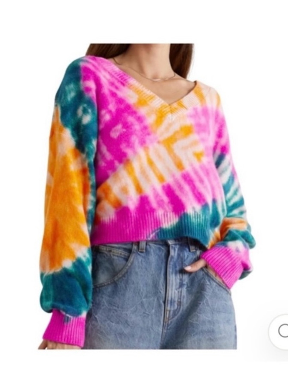 ✨THE ELDER STATESMEN cashmere abstract-print V-neck Sweater🩷✨